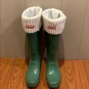 Hunter knee length rain boots